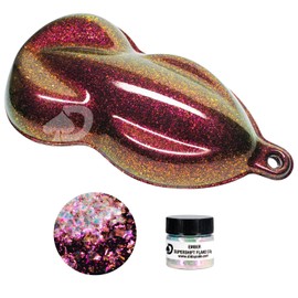 Ember SuperShift Flake 0.5g Red Orange Gold Green Intense ColorShift Chameleon Flake Pigment | Glitter Flake Powder for Auto Paint | Flake Powder for Epoxy, Resin, Molds, Tumblers, Nail Art
