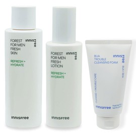 Innisfree For Men Fresh 2 types (skin + lotion) + Visa Trouble Cleansing Foam / 이니스프리 포맨 프레시 2종(스킨+로션)+비자 트러블 클렌징 폼