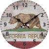 KEYSTONE Old Look Table Clock California Flag
