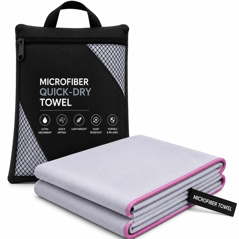 Microfiber Quick Dry Towel with Carry Bag – Ultra Absorbent