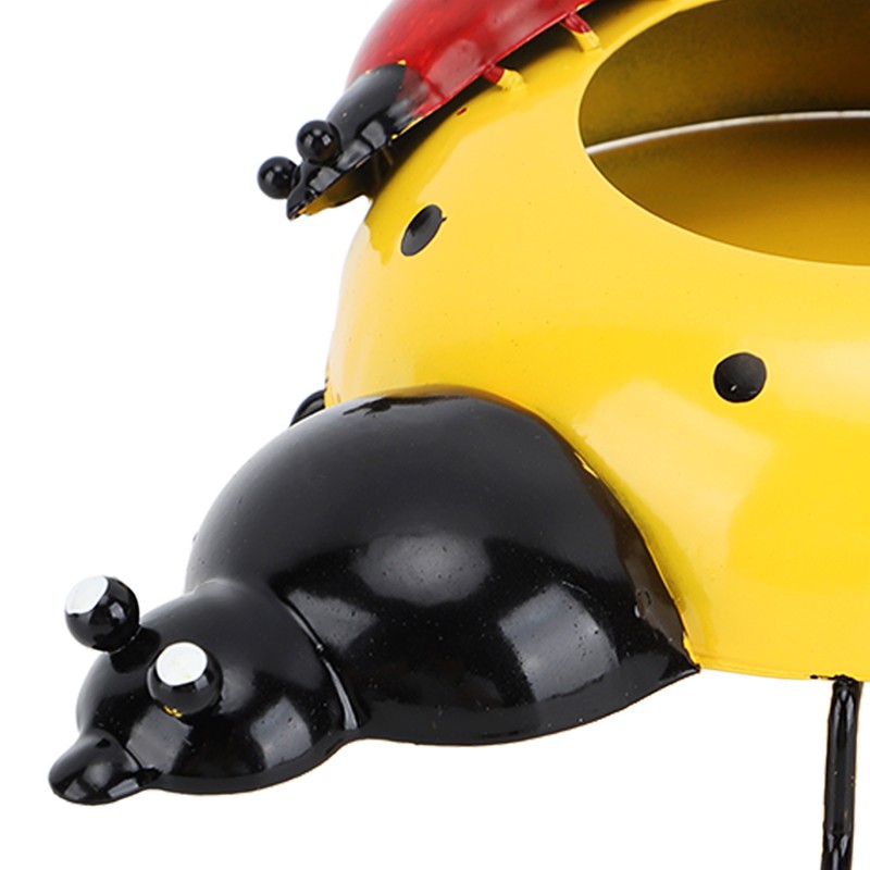 5.4cm Diameter Flower Pot Decor Ladybug Shaped Smoothing Surfaces Iron