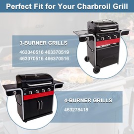 Grill Replacement Parts for Charbroil 463340516 463370519 463370516 463278418 Gas 2 Coal Grill, Grill Grates, Burner and Igniter, Heat Shield Tent, Flame Carryover Kit for Charbroil Gas2coal 463340516