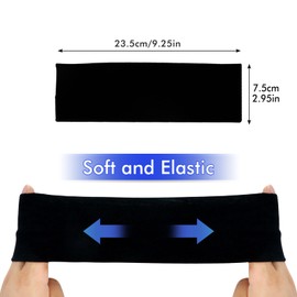 Sularpek Headband, 3Pack Black Unisex Headbands, 7.5cm Wide Stretchy Hair Band, Breathable Hair Band, Headbands for Women's Hair for Sweat-Wicking for Makeup, Yoga, Running, Sports