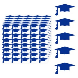 Starboling Blue Graduation Cap Stickers, 400 Pcs Class of 2024 Envelope Seal Stickers, Grad Hat Self-Adhesive Labels for Graduation Party Favors