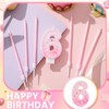 MTLEE Number 6 Birthday Candle with 12 Pcs Spiral Candles