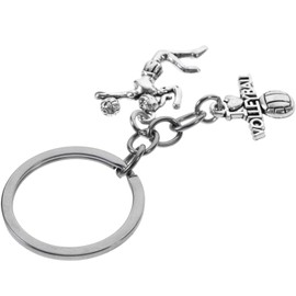 KOMBIUDA Volleyball Keyring Thank You Gift Mini Sports Keyring Volleyball Charm Handbag Pendant Zinc Alloy Hanging Bag European and American Child, As Shown