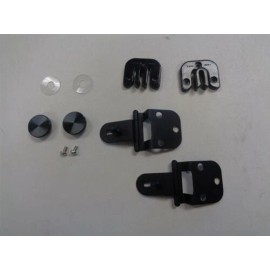 SUGATSUNE HALF GLASS DOOR HINGES PAIR (2) BLACK STAINLESS STEEL GHC-34/8B