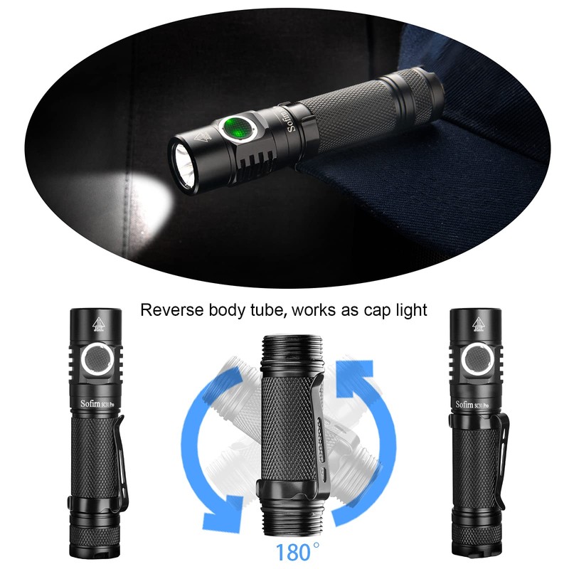 sofirn SC31 Pro Rechargeable EDC Flashlight, Super Bright 2000 Lumens