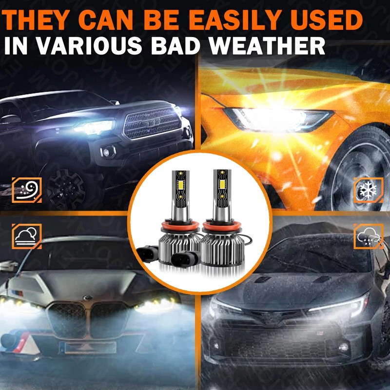 ENJOYAKOM 12000K H11 H9 LED Headlight Super Bright Bulbs Kit