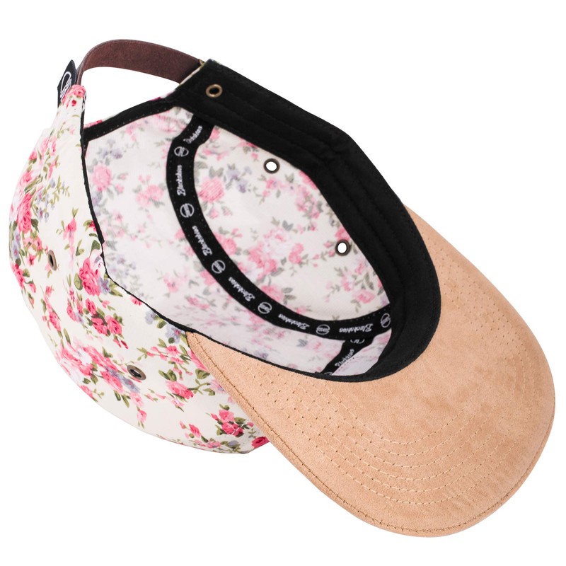 Blackskies Sakura 5-Panel Cap White with Cherry Blossoms Unisex Baseball