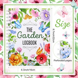 Harloon Garden Planner and Log Book Floral Garden Journal Guided Tracker Notebook Gardening Diary Planner for Garden Enthusiasts Farmers Record Plant Growing Profile,100 Sheets,6.3 x 8.7 Inch (Cute)
