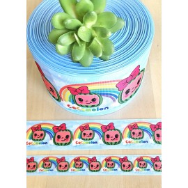 Unbranded 7/8, 1.5 & 3" (1 YD) Watermelon Girl Grosgrain Ribbon TV Character Ribbon - 3"