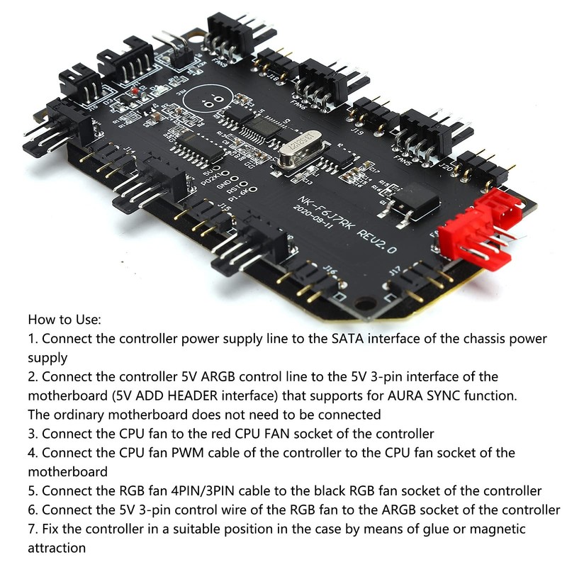 Heayzoki LED Light Controller PCB Power Supply Fan Hub 4/3