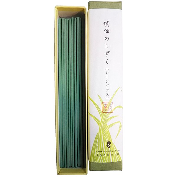 Awaji Baikaundo Incense, Essential Oil Drops, Lemongrass, 0.3 oz (8 g), Aroma Incense Stick #184