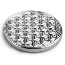 EnerChrom Flower of Life Lucky Coin New Year Happy New Year – 1 Piece Colour Silver – Lucky Charm Flower of Life Flower