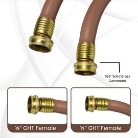 Ag-Rite Custom Length Garden Hose - Ideal Lead-In Hose with Female-to-Female Ends - 5/8in diameter Brown Hose with Brass Fittings, No Kink, No Leak, Lightweight and Heavy Duty (6 FT)