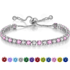 YeeHeen Birthstone Tennis Bracelets for Women Cubic Zirconia Bracelet Birthstone Jewellery 10