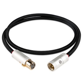BOAACOUSTIC JIB Audiophil XLR Microphone Cable 1 m HIFI Microphone Cable XLR Male to XLR Female 3 Pin for Microphone to Mixer, Sound etc. 1.5 m