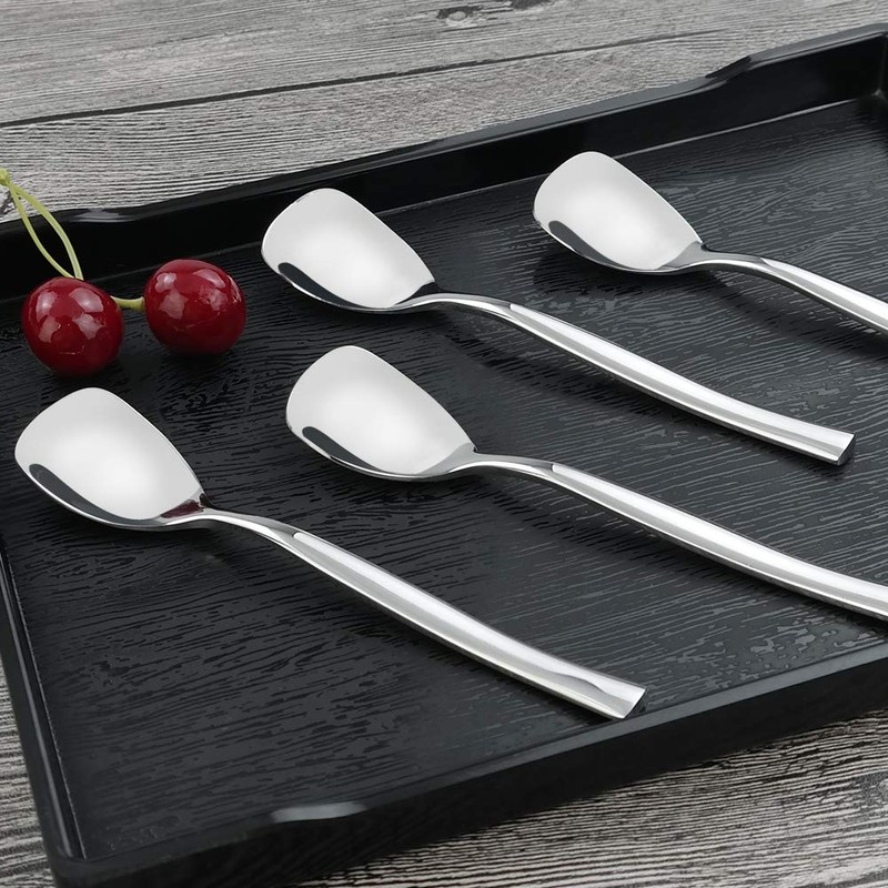Idomy 12-Piece Stainless Steel Ice Cream Spoons, 5.51-INCH