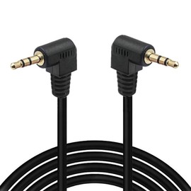 3.5mm Right Angle Cable, Gold Plated 90 Degree 3.5 Male to Male Audio Stereo Jack Plug Car Aux 3-Pole TRS (1.8 Meter)