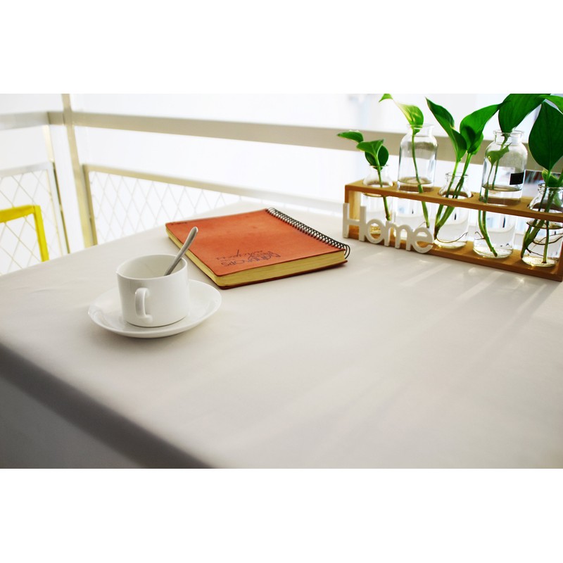 GEFEII Kitchen 54 inch Square Tablecloth Solid Polyester White Tablecloths
