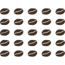 Samunshi® 25 Wall Stickers Coffee Beans 2.91 x 1.92 cm Brown