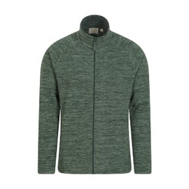 Mountain Warehouse Snowdon Mens Full Zip Fleece - Midlayer Pullover, Breathable Jacket, Soft Outerwear, Smooth Fleece Top - For Spring Summer, Travelling Dark Green 3XL