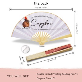 Capybara Birthday Decorations - Hand Fans Folding Stress Relief Gifts Relaxing Gifts for Women Desk Decorations (Capybara Gift)