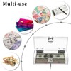 GUSHBIN Lockable Money Storage Box Clear Acrylic Cash Holder with