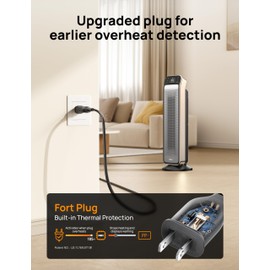 Dreo Space Heater Indoor, 25" 11.5ft/s Fast Portable Room Heater with Remote and Anti-Burn Plug, 3 Modes, Overheating & Tip-Over Protection, Electric Heaters for Indoor Use Large Room, Bedroom, Gold