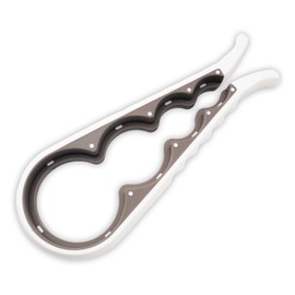 Universal White Rubber Can Opener - Ergonomic Non-Slip Can Opener for Kitchen, Bar and Restaurant, Ideal for Elderly, Women, Children and People with Arthritis