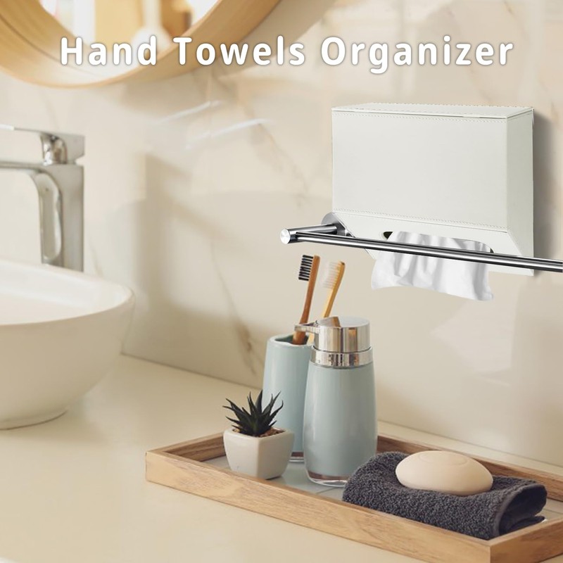 Hand Towels Box Cover,PU Leather Wall-Mounted Tissue Box Cover Holder