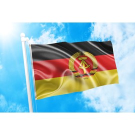 DMSE East Germany German Democratic Republic Flag 3X5 Ft Foot 100% Polyester 100D Flag UV Resistant (3'X5' Ft Foot)