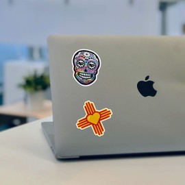 Zia Sticker Set: New Mexico Heart Zia Symbol 4" Car Window Decal for Car