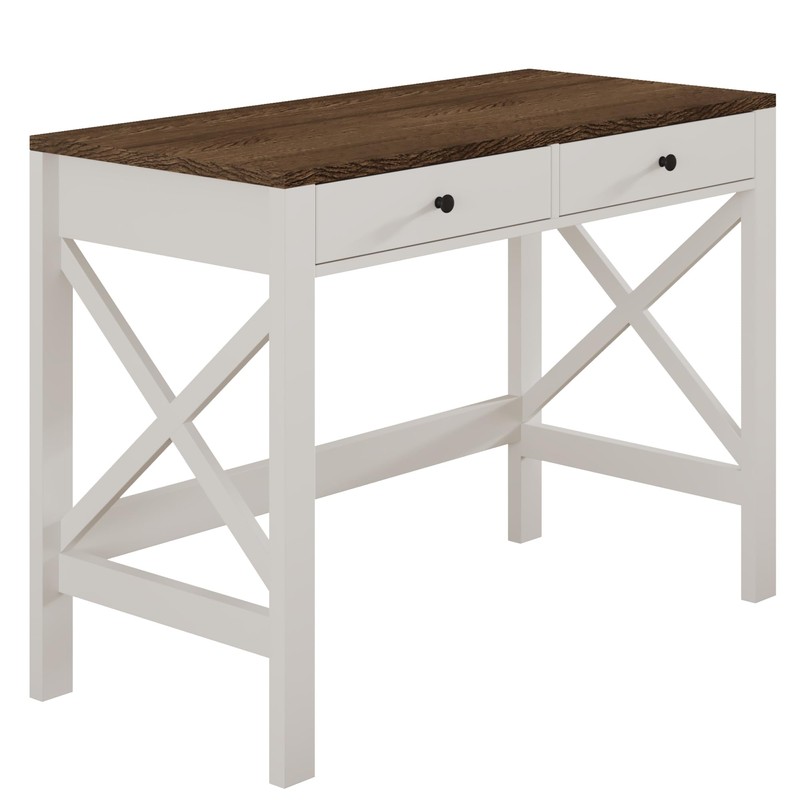 ChooChoo Farmhouse Desk 39" Computer Desk with Drawers, Small Study