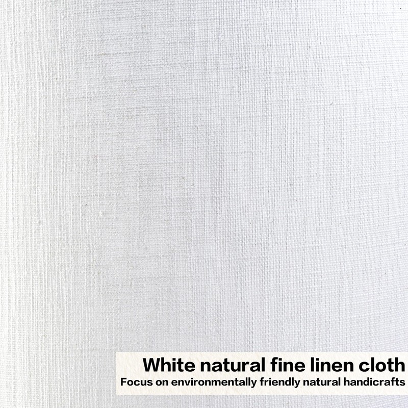 Set of 2 Pure White Linen Drum Lamp Shade 13"