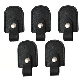 5Pcs PU Leather Nail Scissors Protective Cover Sleeve Portable Cuticle Nipper Head Cover Toenail Clippers Trimmer Protector Cover Sleeve Pedicure Tools for Nail Salon and Home Use, Black