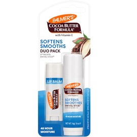 Palmers Cocoa Butter Formula Duo-Pack Labial con Manteca de Cacao y Vitamina E, Blsamo Protector Labial 4g y Swivel Stick Barra Humectante 14g, 48... 