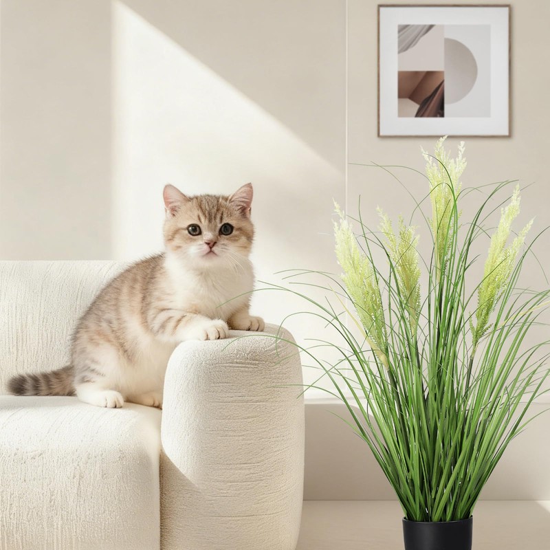 3ft/35in Artificial Plants Outdoor Indoor,Fake Onion Grass In Pot
