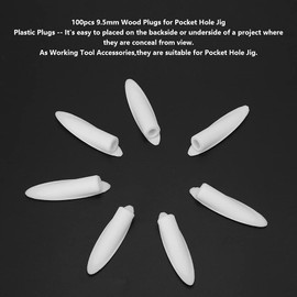 Tapones para Orificios de Bolsillo, Herramienta Kreg Kreg, Insertos de Plástico, 100 Uds., Tapones de Madera de 9,5 Mm para Plantilla de Orificio de Bolsillo, Accesorios para (Blanco)