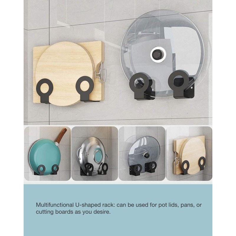 Kitidy Kitchen Wall-Mounted Cutting Board Holder – Hanging Pot Lid