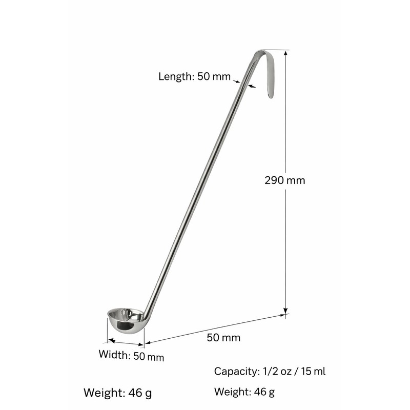 Stainless Steel Soup Ladle with Long Handle, 0.5-16 oz Capacity,