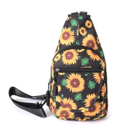 WESTEND Novelty Crossbody Sling Bag Backpack with Adjustable Strap for Men and Women, Sunflower