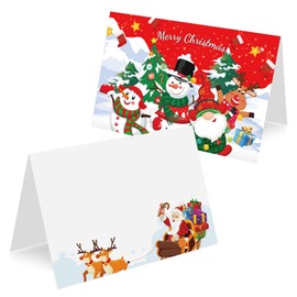 HOWAF 30pcs Christmas Place Cards Christmas Table Name Cards for Table Setting Santa Claus Christmas Place Settings Christmas Name Place Holders for Dinner Table Place Cards Christmas Table Decoration
