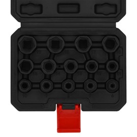 EMENTOL 14PCS 3/8" Drive Low Profile Nano Impact Socket Set, 3/8-Inch Drive stubby sockets, Metric, 6mm-19mm, CR-MO