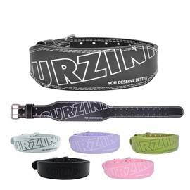 9 mm Leather Weight Lifting Belt for Men and Women with 4 Inches Wide Padded for Weightlifting Deadlift, Cross Training, Power Lifting Workout & Squats Exercise(A-Black/S)