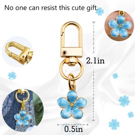 Ikacvb 4pcs Cute Flower Keychains For Women Teen Girls Flower Bag Charms Zipper Pull Key Chains Women Cute Charm Purse Charms For Handbags Kawaii Bag Charm Backpacks Accessories