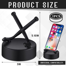 Dunzy Hockey Puck Phone Stand Hockey Cell Phone Stand Universal Smartphone Holder for Desk Accessories Home Office Desktop, Compatible with Most Mobile Phones(2 Pcs)