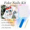 24Pcs Independence Day Press on Nails Short Square Fake Nails