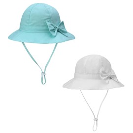 ECOSUMA Infant Summer Hat 6-24 Months 2 Pack White/Sky Blue